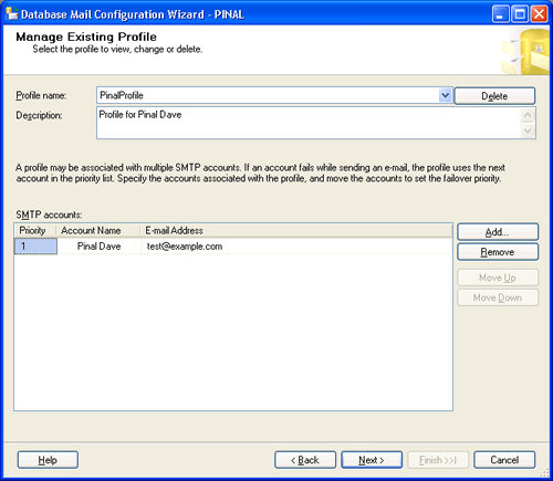 Database Mail Configuration Wizard.